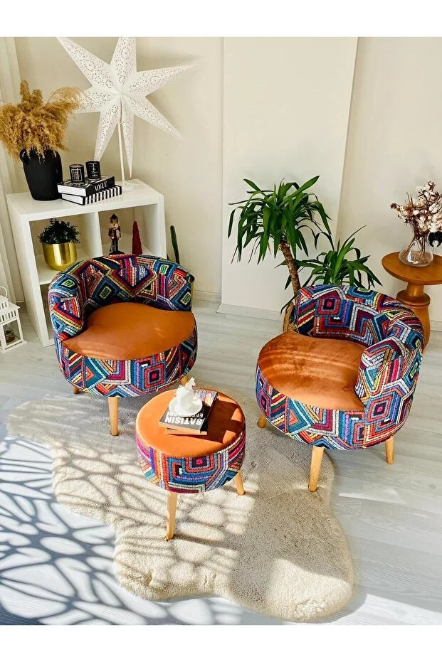 Çay Seti ikili Koltuk Berjer Ve Puf Takımı